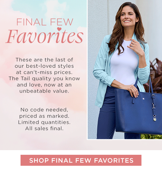 Woman in a light blue rain jacket with navy blue joggers and a navy tote bag
