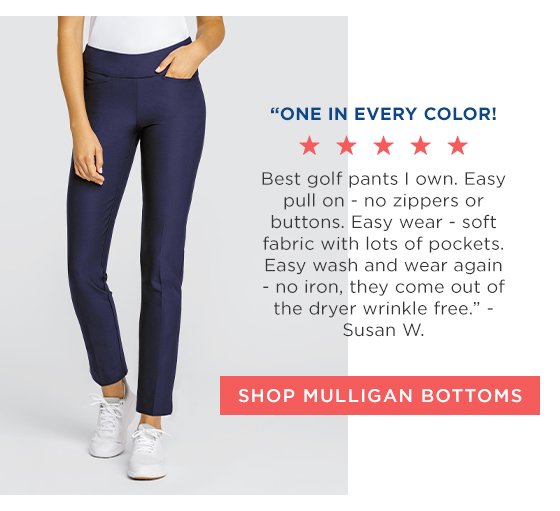 Woman in slimming navy blue ankle pants
