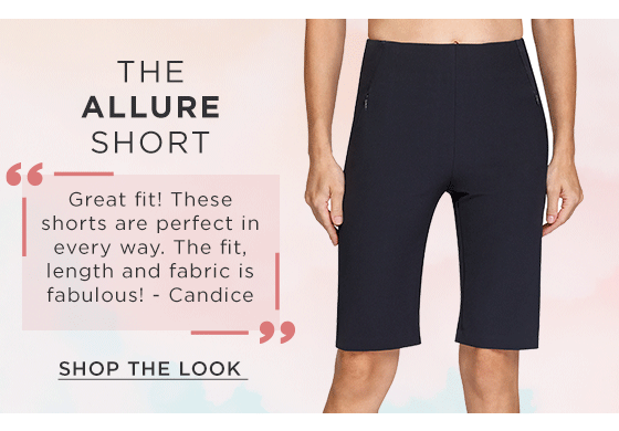 Woman in black shorts with side zipper pockets and back pockets