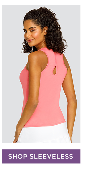 Woman in pink sleeveless top