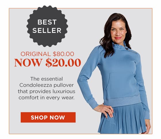 Model in blue pullover
