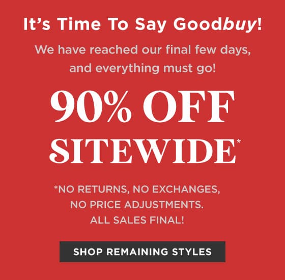 red background with white text describing the sale