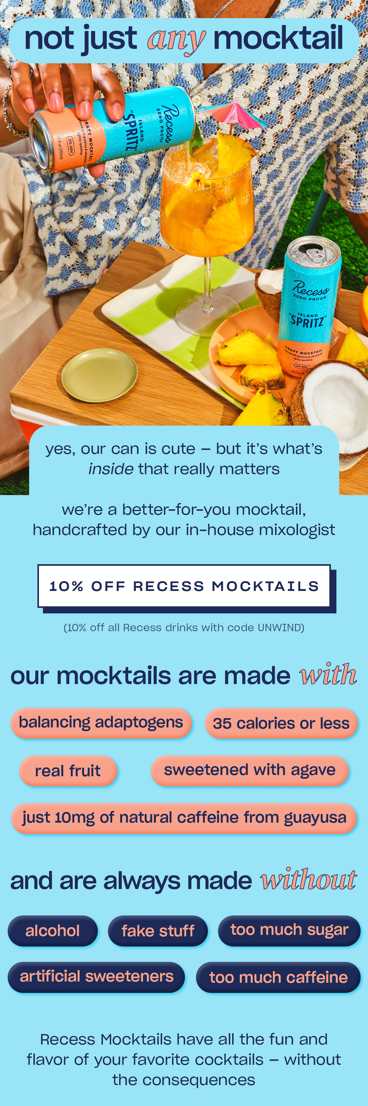 10% off Recess Mocktails