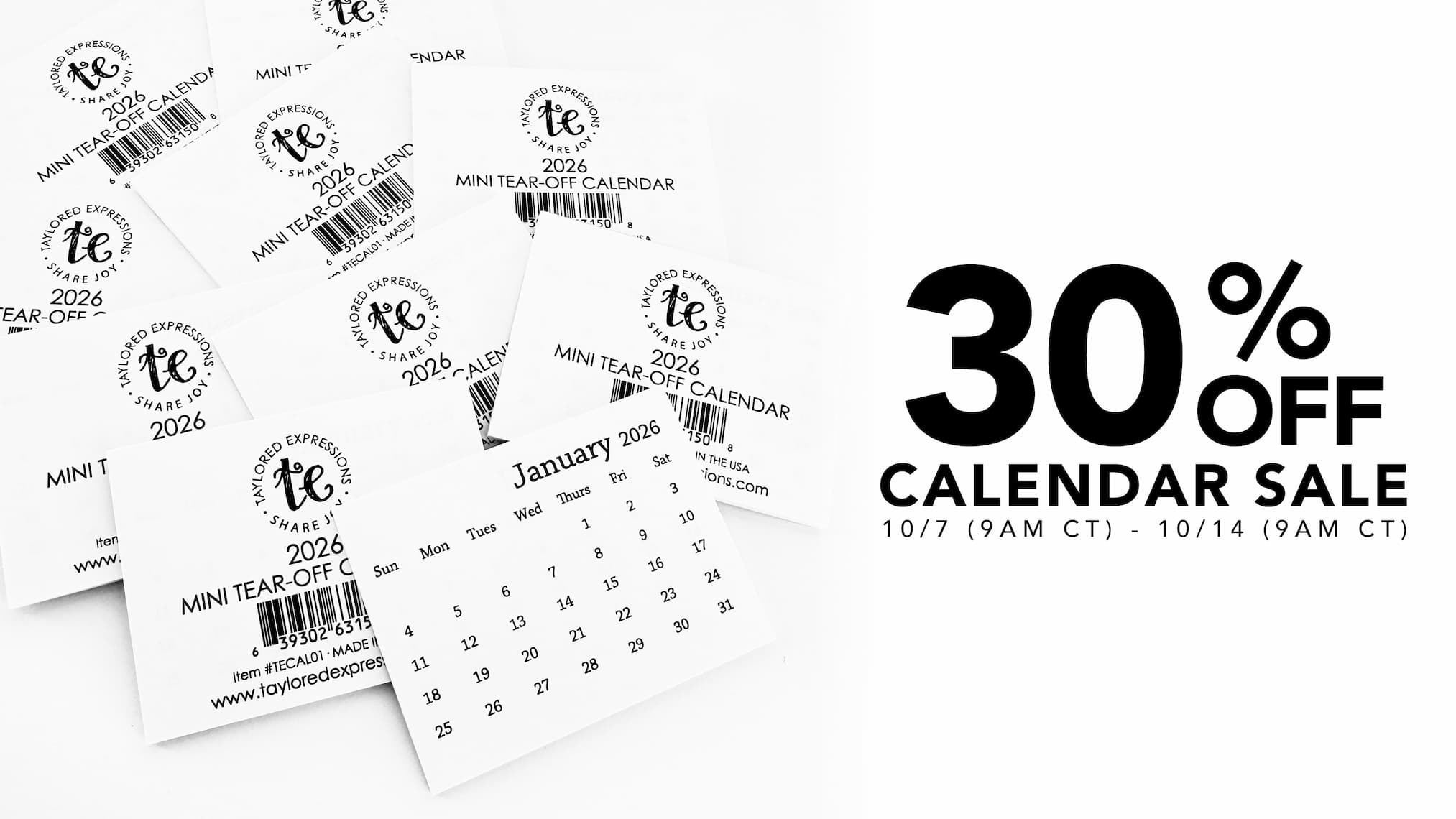 30% Off TE Calendars