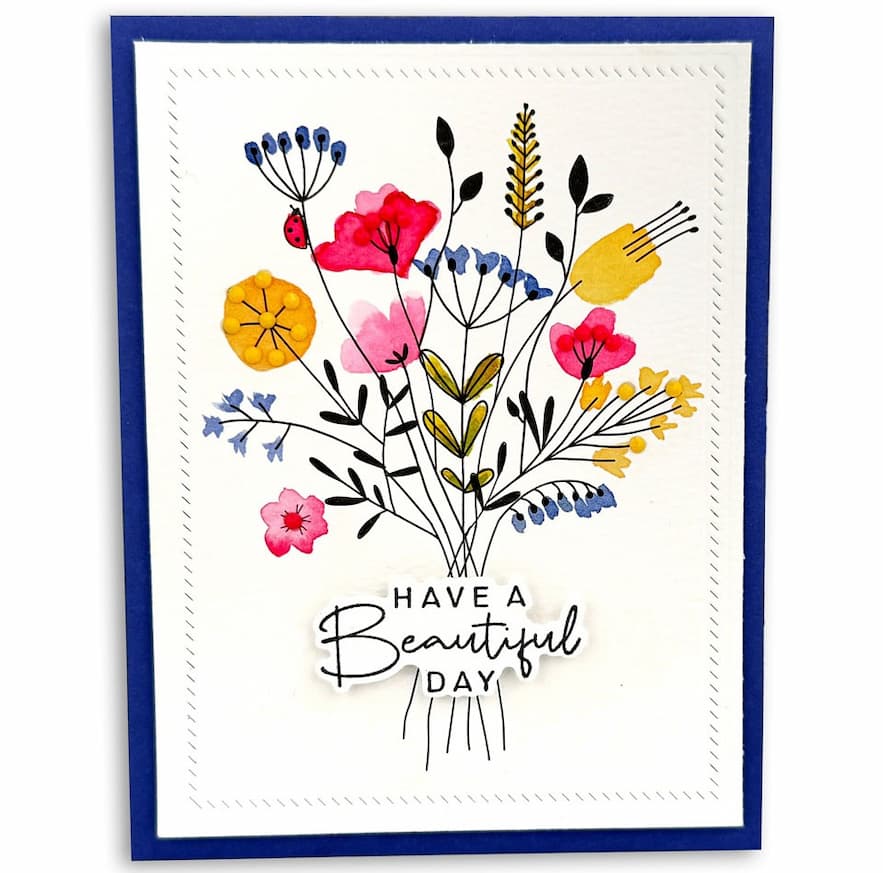 Watercolor floral card.