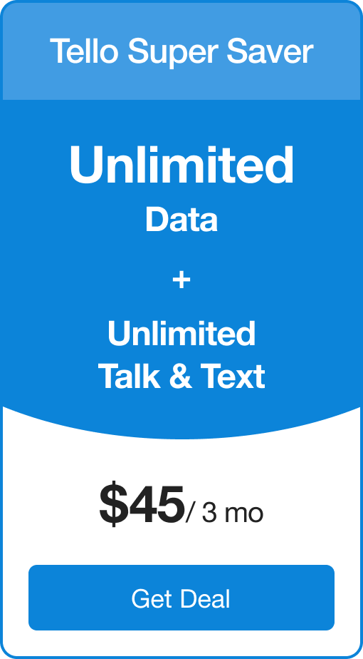 Tello plan: Unlimited data + unlimited talk and text for $45 for all 3 months