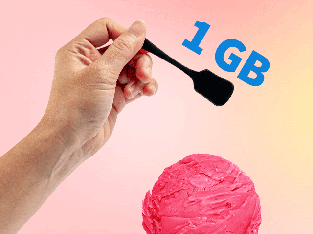 GIF of an icream scoop getting bigger and bigger