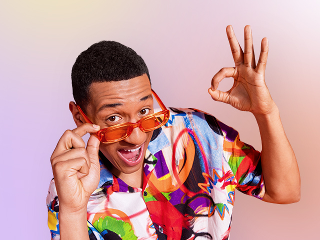 Picture of a cool man with sunglasses