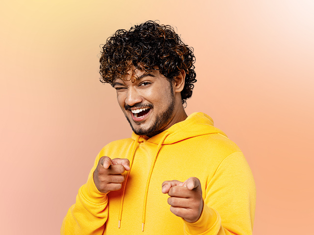 Picture of a cool man winking and smiling