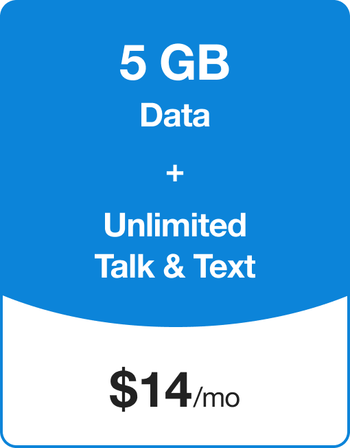 Tello plan: 5GB Data + Unlimited talk & Text for $14/month