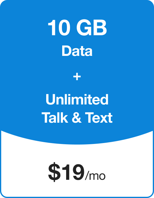 Tello plan: 10GB Data + Unlimited talk & Text for $19/month