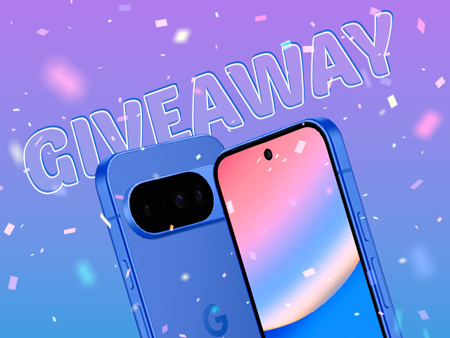 A smart phone and giveaway written in the background