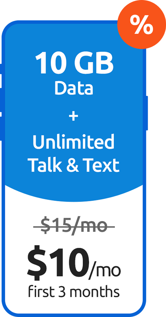 10GB Data + Unlimited Talk & Text for $10/mo fir the first 3 months