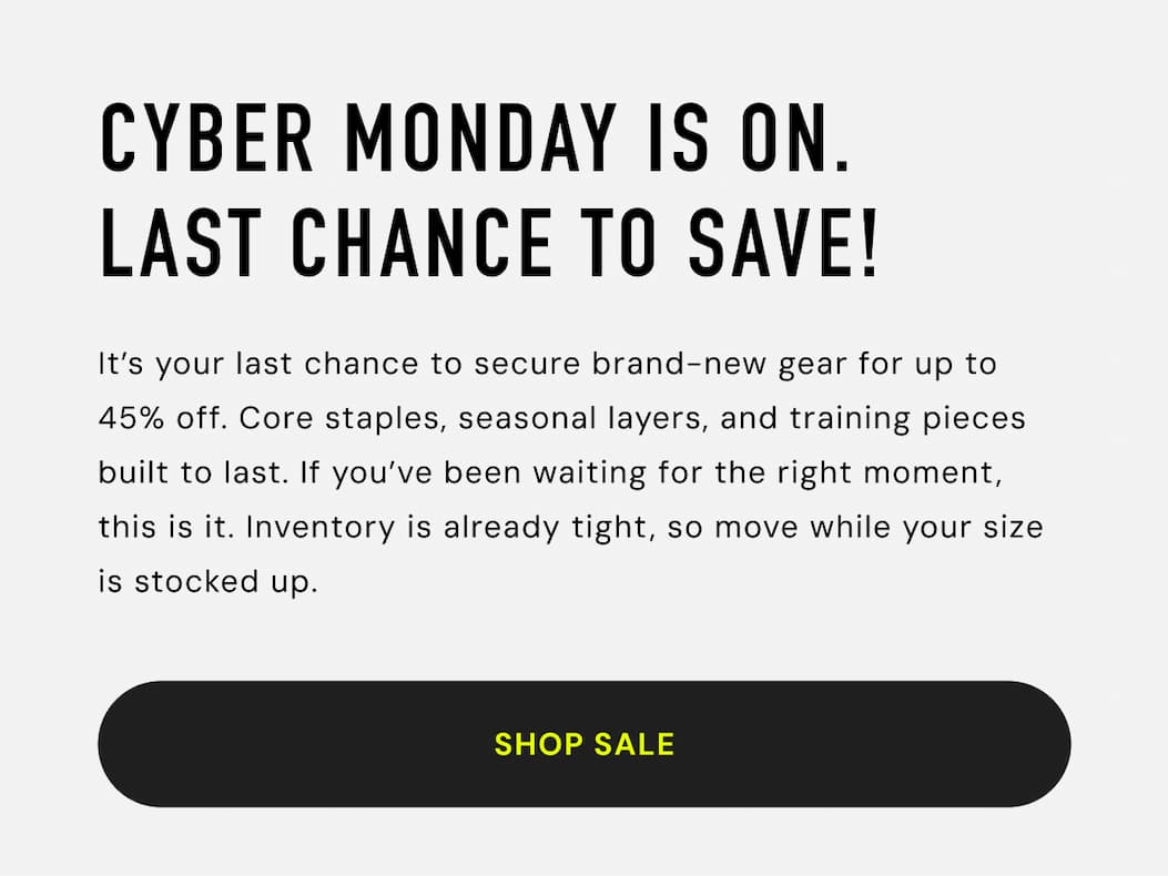 Cyber Monday up to 45% Off Sitewide