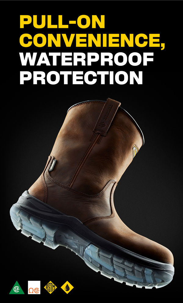 PULL-ON CONVENIENCE, WATERPROOF PROTECTION [image of Terra boot]