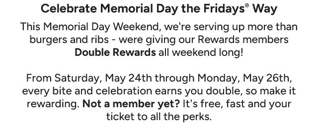 Celebrate Memorial Day the Fridays Way