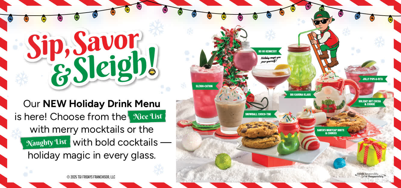Sip, Savor, & Sleigh! Our New Holiday Drink Menu is here!