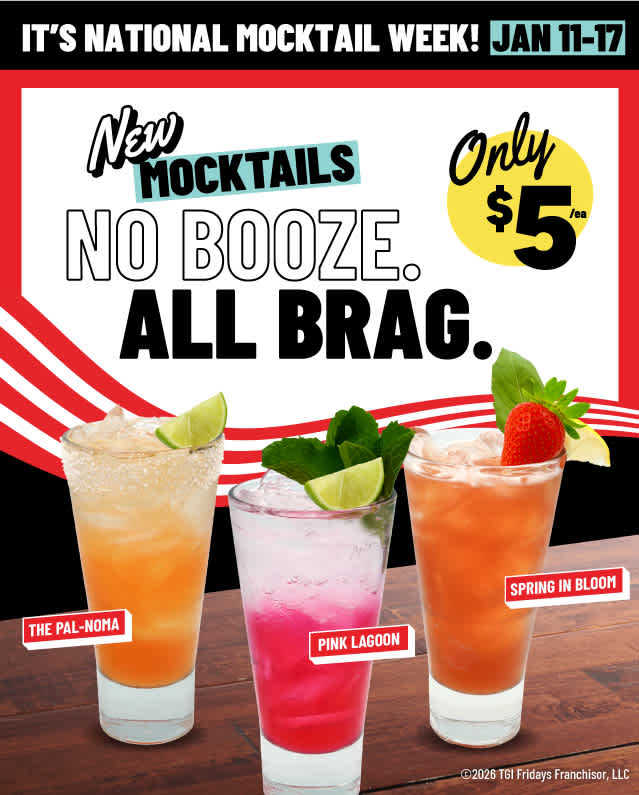 New Mocktails - No Booze. All Brag. Only $5
