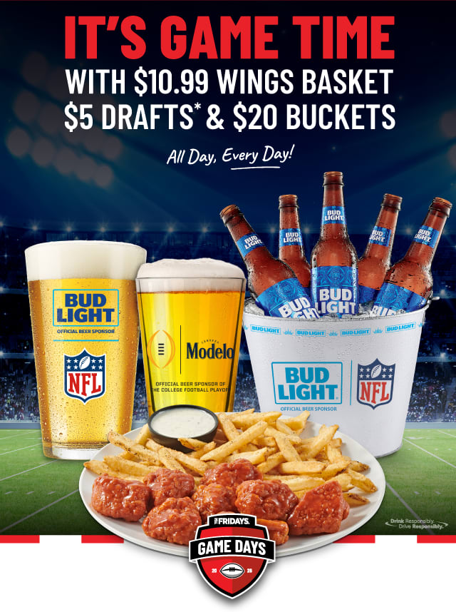 It's Game Time with $10.99 Wing Baskets