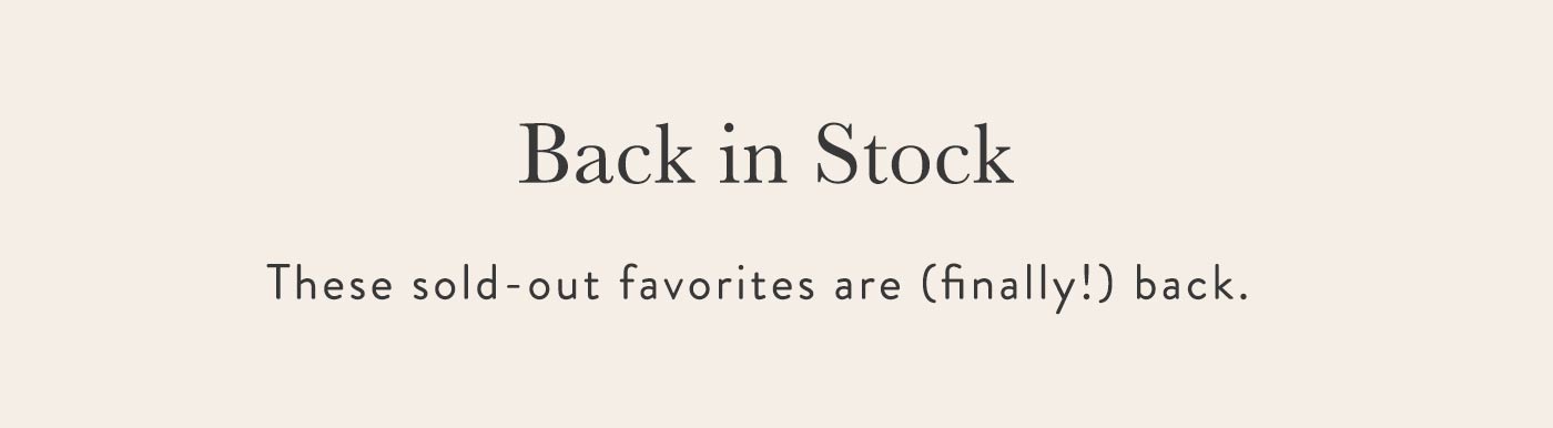 Back In Stock