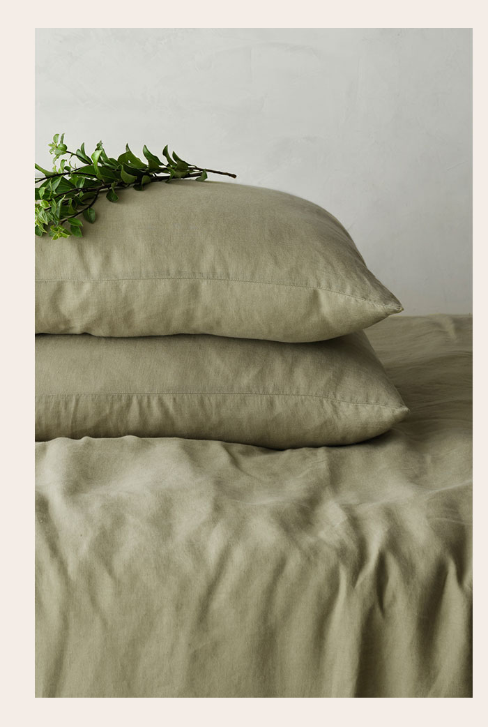 Stonewashed Linen Pillow Cases Sage