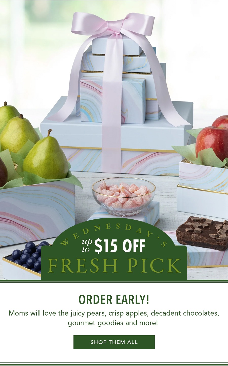 Wednesday's Fresh Pick - Up to 15% OFF on Select Gifts for Mom
