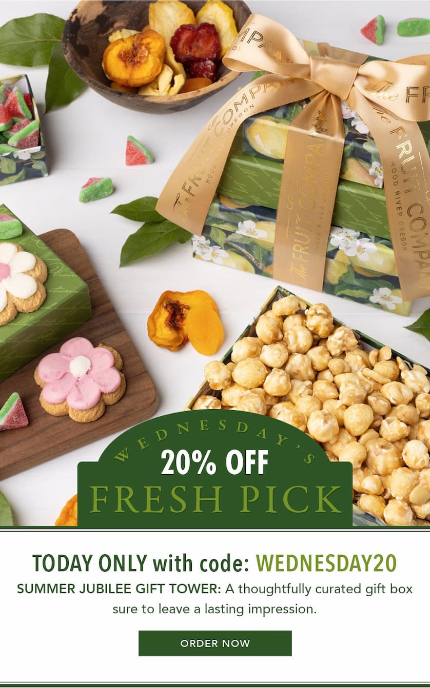 20% OFF our Summer Jubilee Gift Tower - Today Only with code: WEDNESDAY20