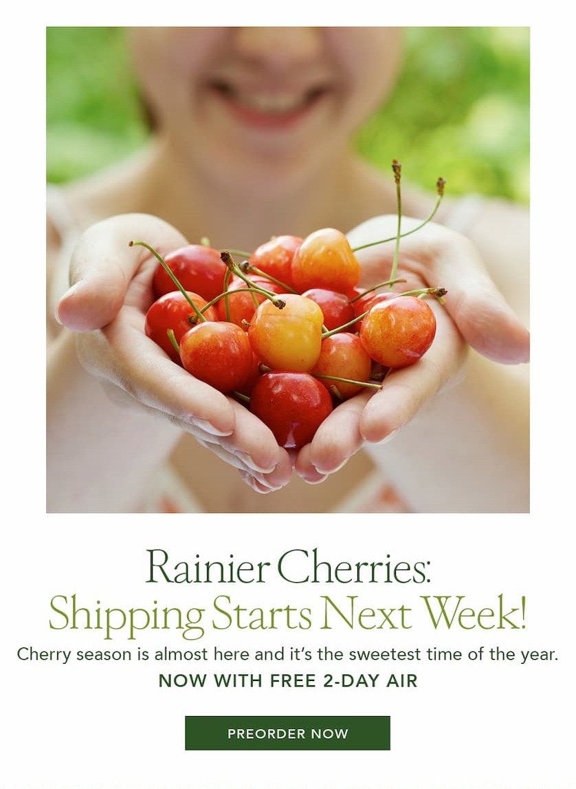 Preorder your Rainier Cherries Today!