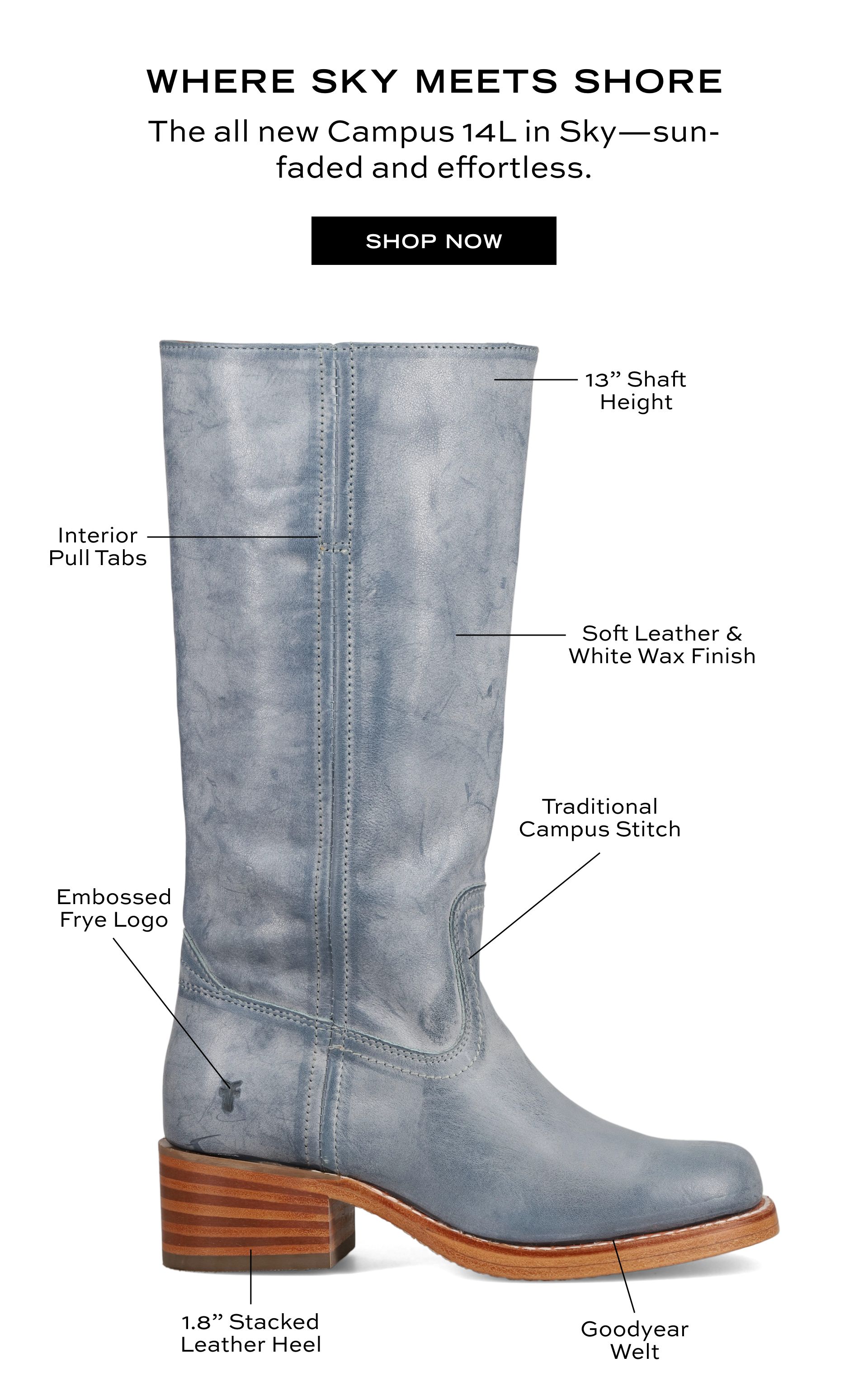 WHERE SKY MEETS SHORE The all new Campus 14L in Sky - sun-faded and effortless. Shop Now | 13