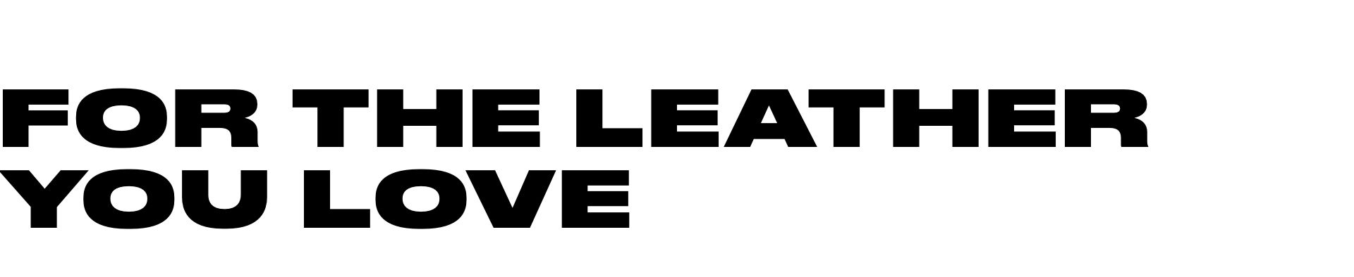 FOR THE LEATHER YOU LOVE