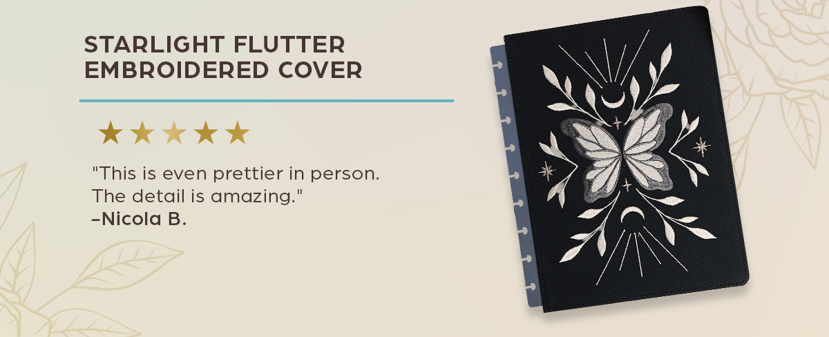Starlight Flutter Embroidered Cover