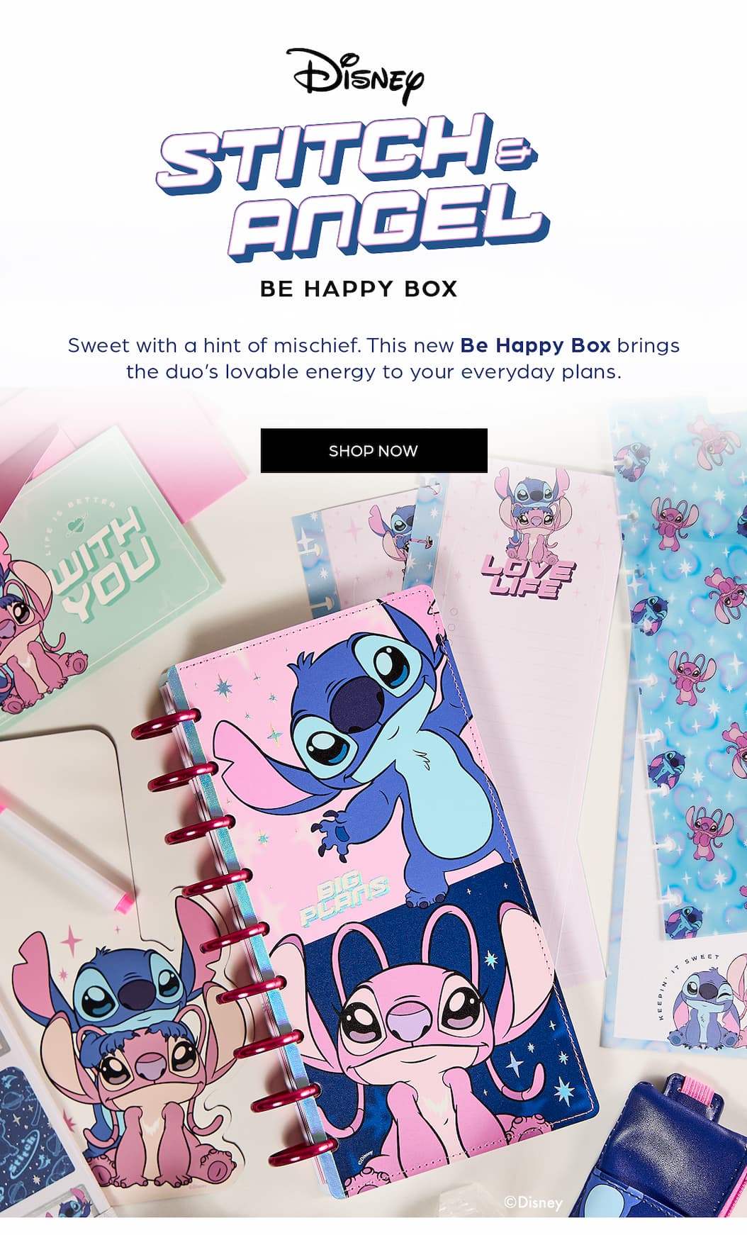Disney Stitch & Angel Be Happy Box. Shop Now.