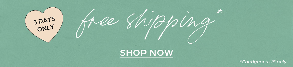 Free Shipping for 3 days only