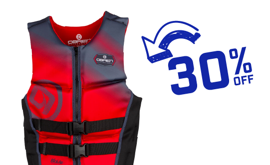 30% Off O'Brien Men's Flex V-Back  Life Jacket