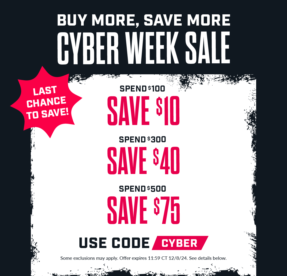 Last Chance to Save! I Buy More, Save More I Cyber Week Sale I Use Code CYBER