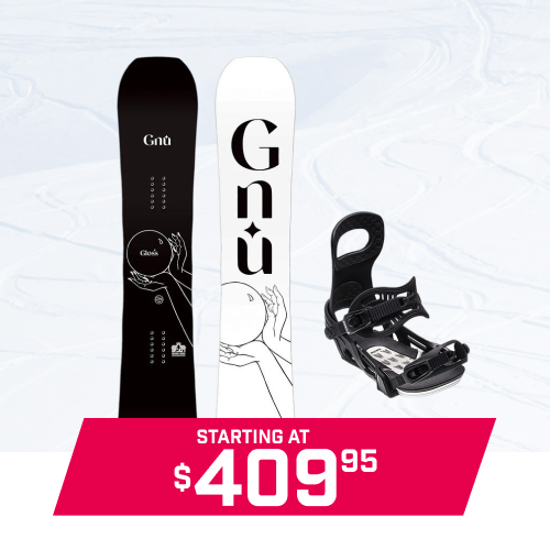 Gnu Women's Gloss Snowboard with Bent Metal Metta Bindings