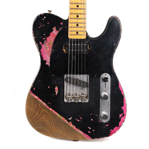 Fender Custom Shop 1967 Telecaster Hacksaw Relic Masterbuilt Jason Smith Black over Pink Paisley