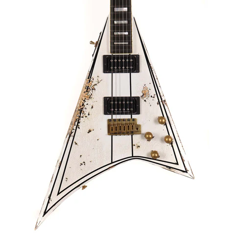 Jackson Custom Shop RR 1.5 Rhoads Tour Relic White with Black Pinstripes
