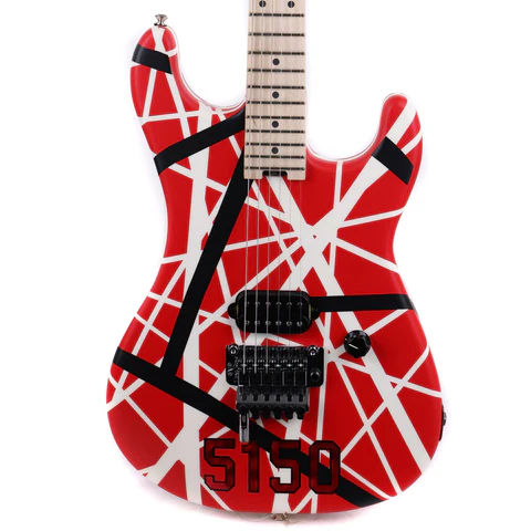 EVH Striped Series 5150 Electric Guitar Striped Red Black and White