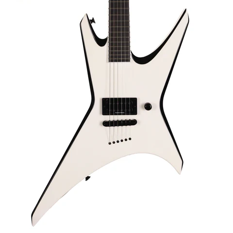 Jackson Custom Shop Warrior Snow White with Black Bevels