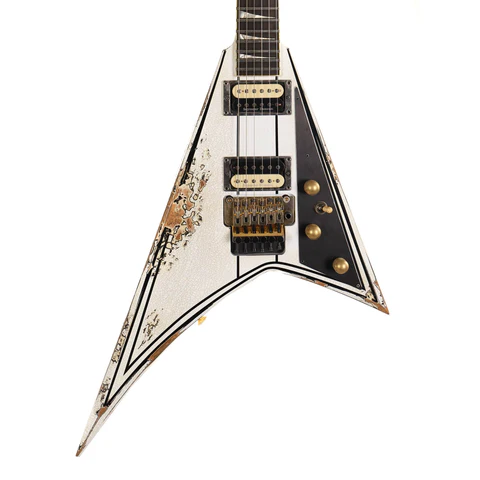Jackson Custom Shop RR Rhoads Nitro Tour Relic White with Black Pinstripes