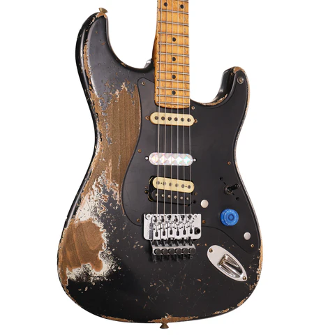 Fender Custom Shop 1957 HS Stratocaster Hacksaw Relic Black over Olympic White Masterbuilt Jason Smith