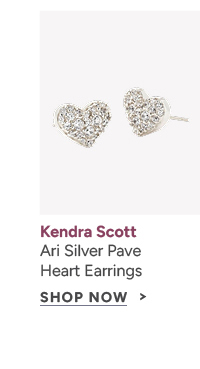 Kendra Scott Ari Silver Pave Crystal Heart Earrings shop now