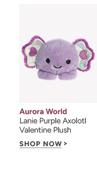 Aurora World Lanie Purple Axolotl Valentine Plush shop now