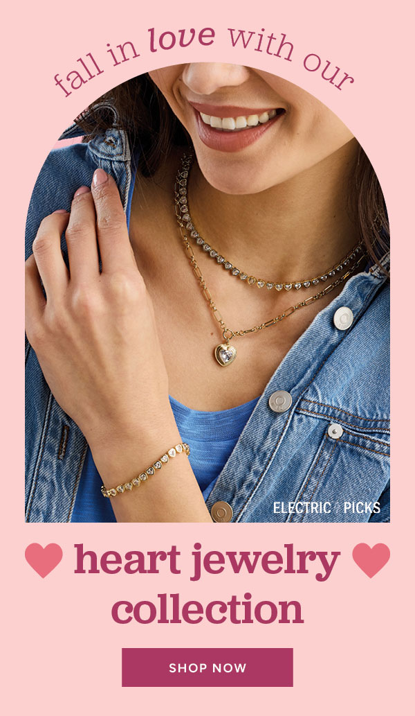 Fall in love with our heart jewelry collection shop now