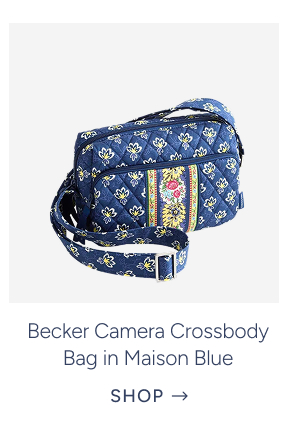becker camera crossbody bag in maison blue