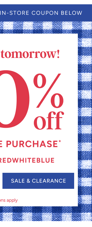 in-store & online 20% off | online code: TPSREDWHITEBLUE