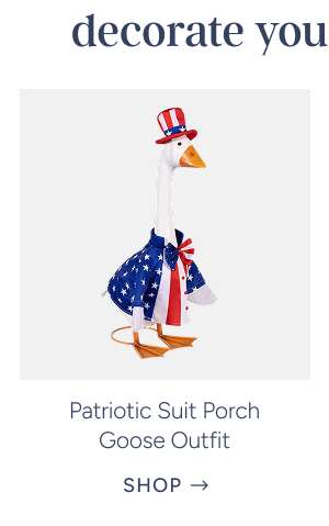 Patriotic Suit Porch Goose Outfit