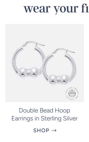Double Bead Hoop Earrings in Sterling Silver