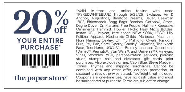 the paper store 20% off coupon